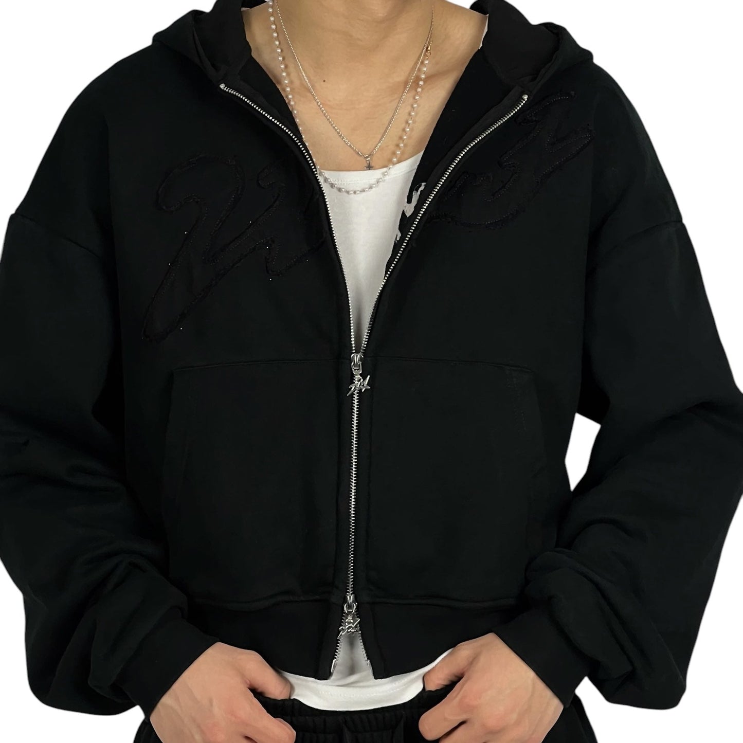 BLACK SWEAT ZIP